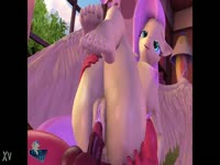 Sexy pink-haired furry unicorn getting banged in the pussy